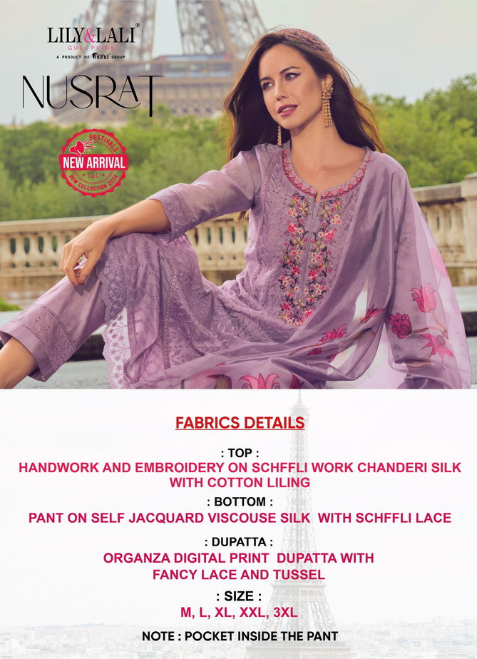 Nusrat By Lily And Lali Chanderi Embroidery Designer Readymade Suits Wholesale Online